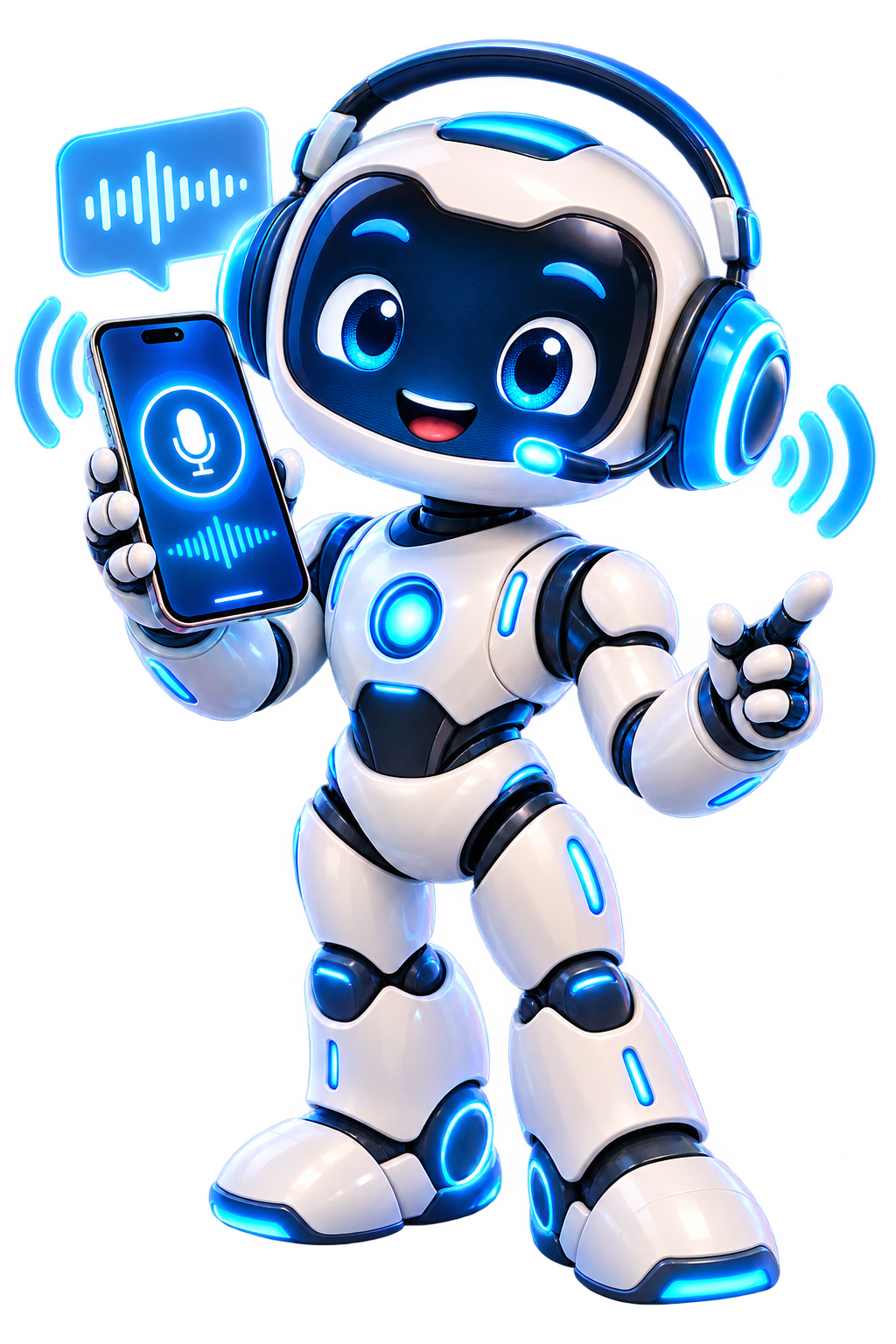 Cheerful Futuristic Robot Assistant