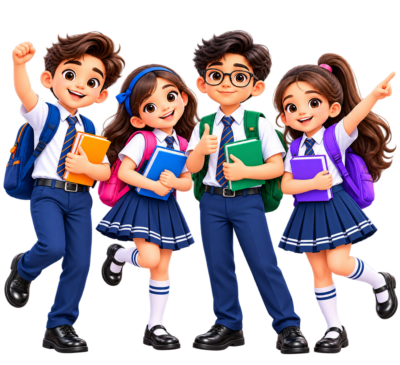 Cheerful School Students