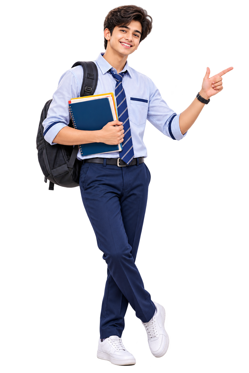 Confident Student Pointing to Free Demo
