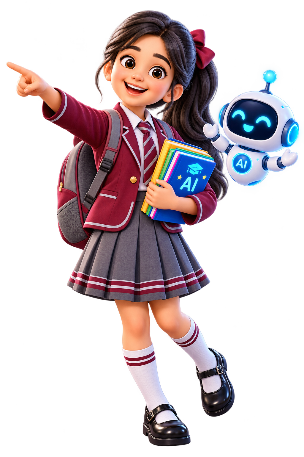 AI Schoolgirl and Academic Robot