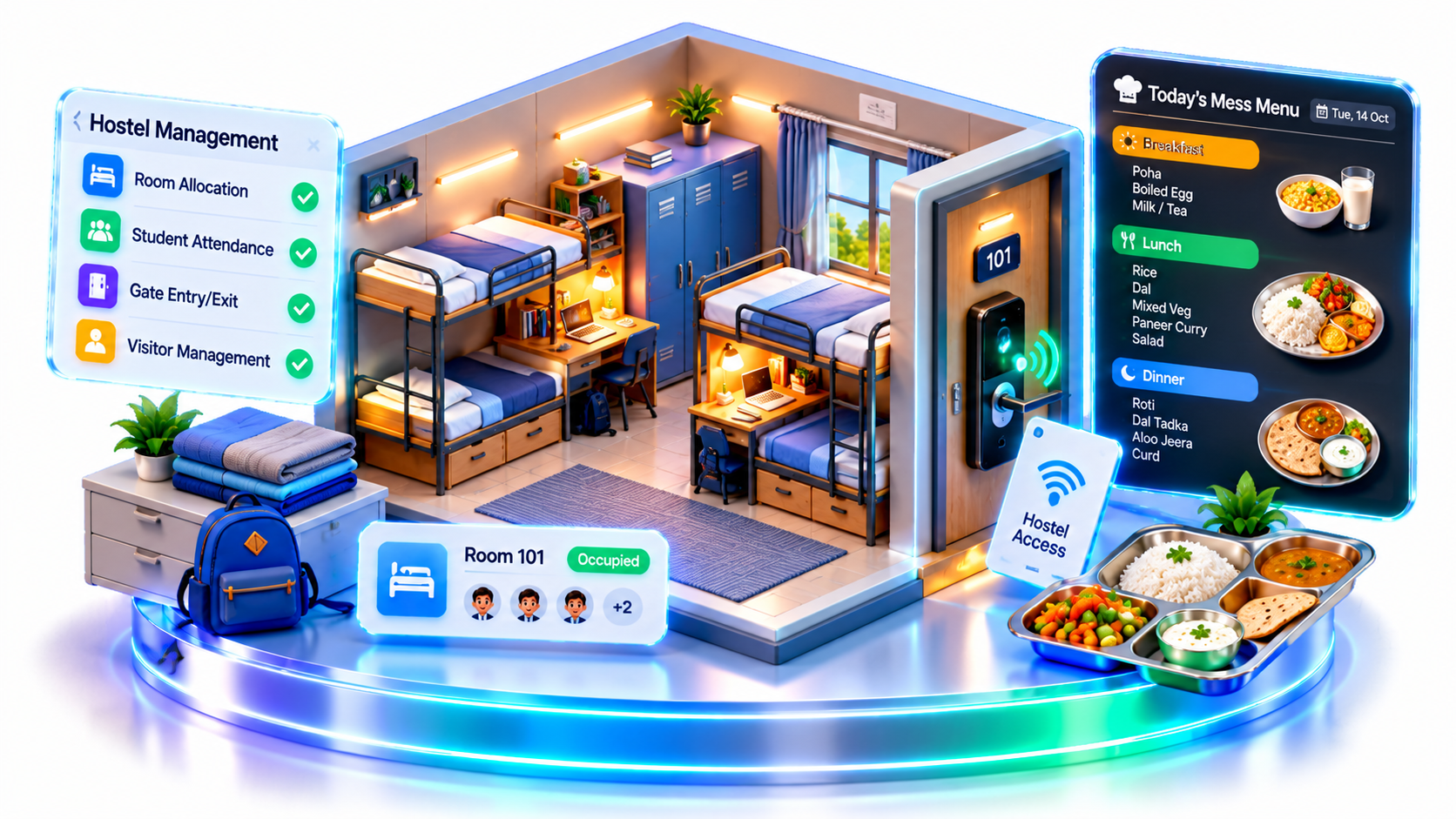 Cozy Dorm Room and Hostel Fee Management